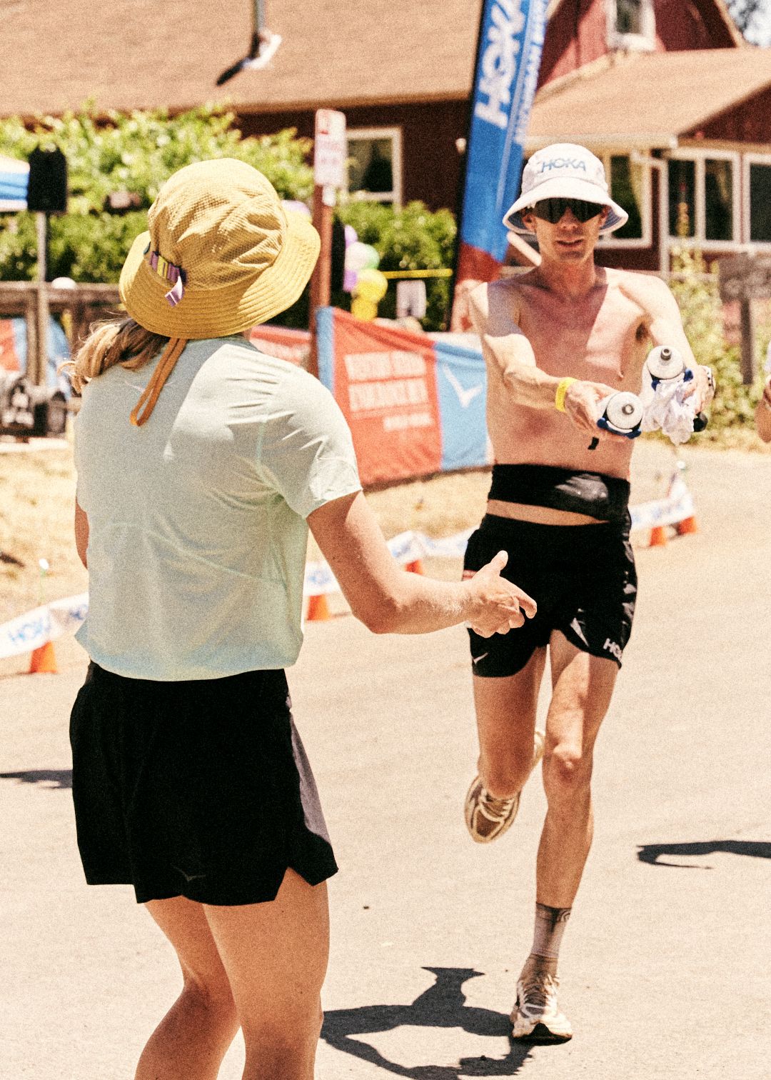 Jim running shirtless